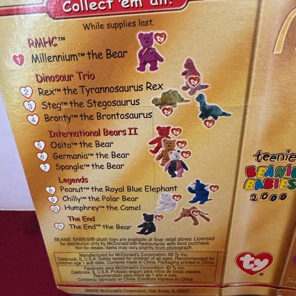 Vintage 1999 Beanie Babies Ronald McDonalds Purple Millennium Bear 1 & Up - Picture 4 of 5